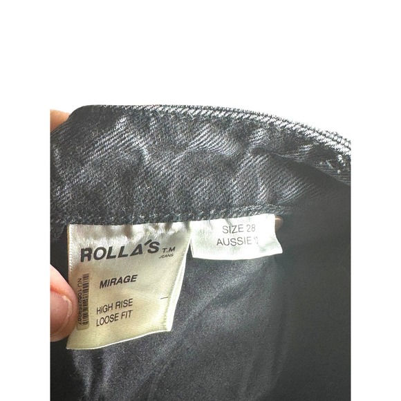 Rolla's Mirage High Rise Studded Denim Shorts Faded Black Frayed Hem Size 28 GUC - Picture 8 of 8